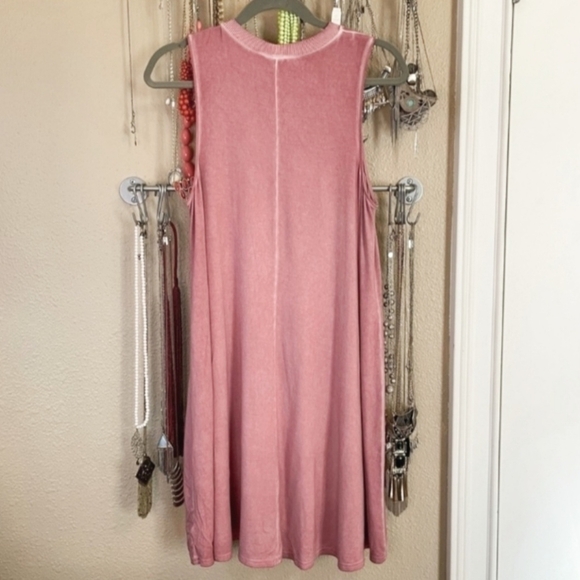 American Eagle AEO Pink Keyhole Tank Dress Dusty Rose Women's XXS Soft Flowy EUC - Picture 4 of 10